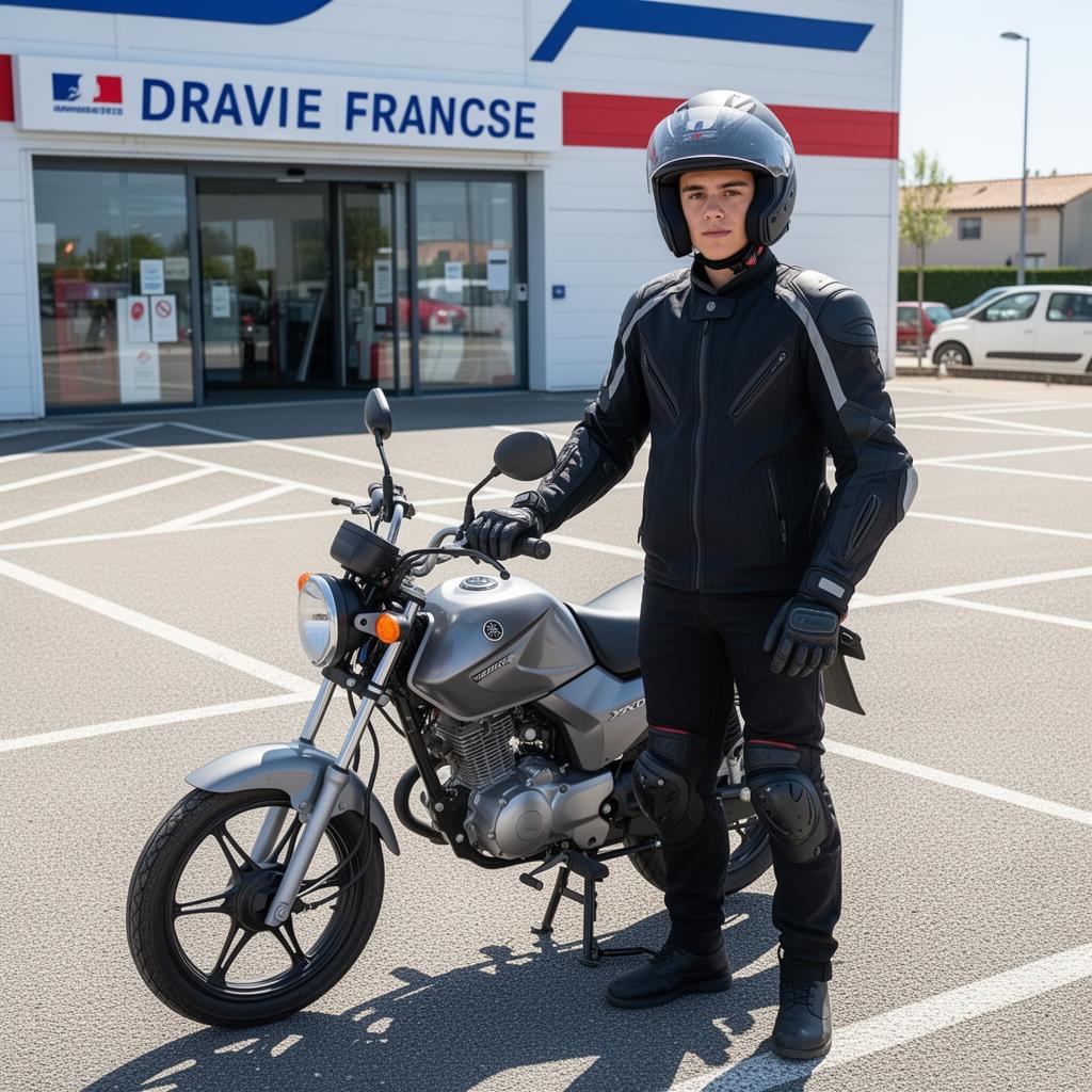 Élève moto 125cc équipé